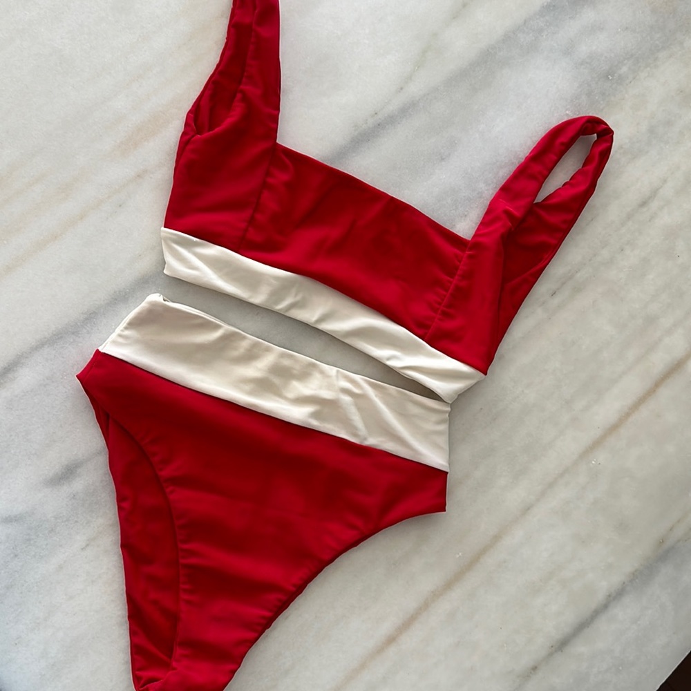 TULAROSA two piece high-waisted bathing suit